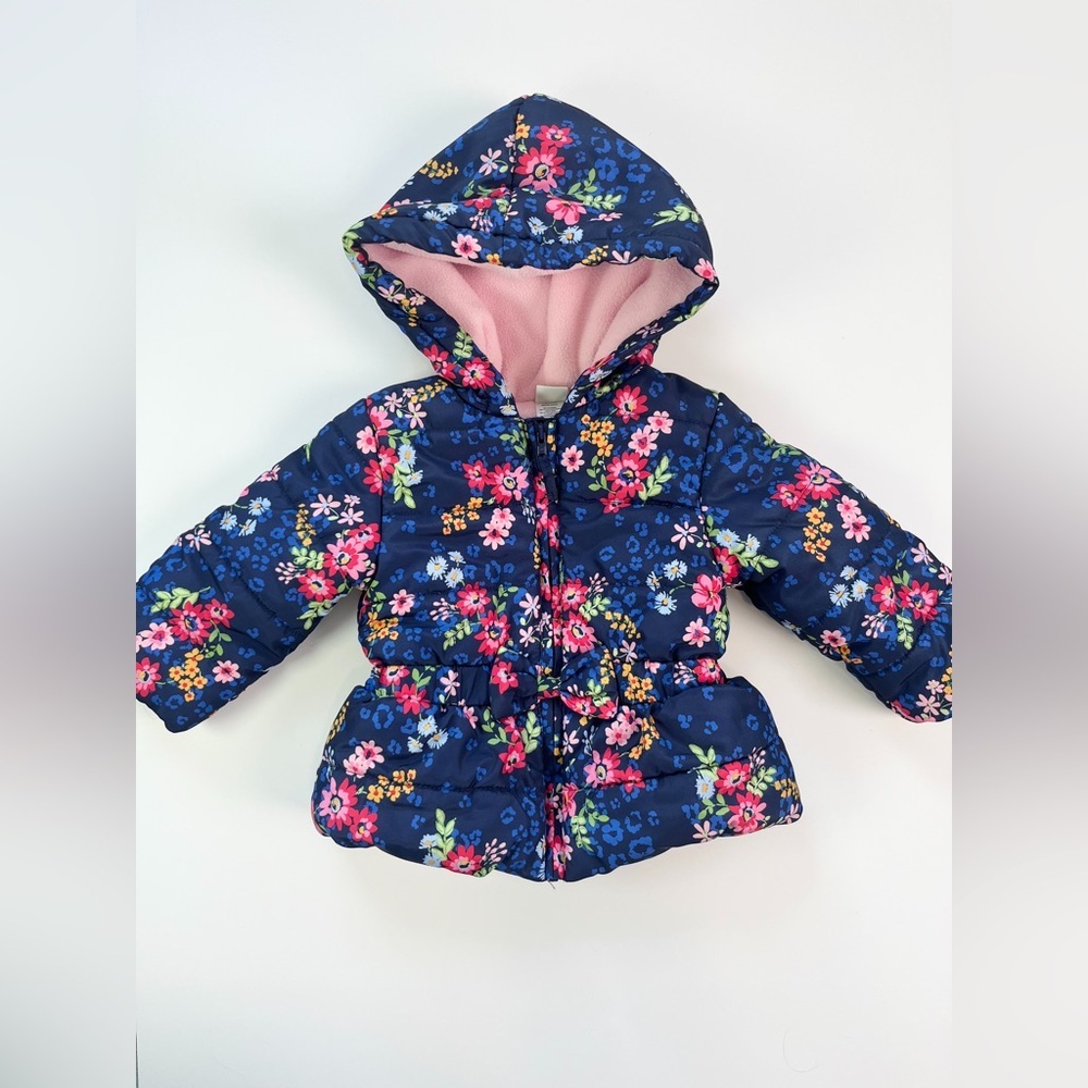 Little Me Floral, Pink, Navy Baby Winter Jacket